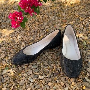 ANTONIO MELANI Black with Rhinestones Flats